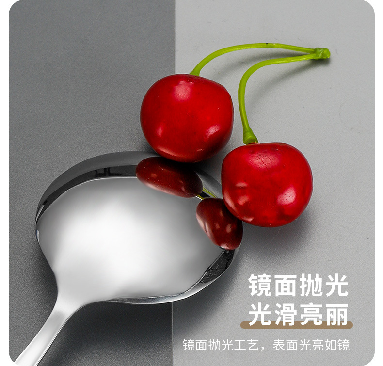 不锈钢锤纹葡萄牙餐具刀叉勺6件套跨境亚马逊牛排刀叉勺甜品勺详情8