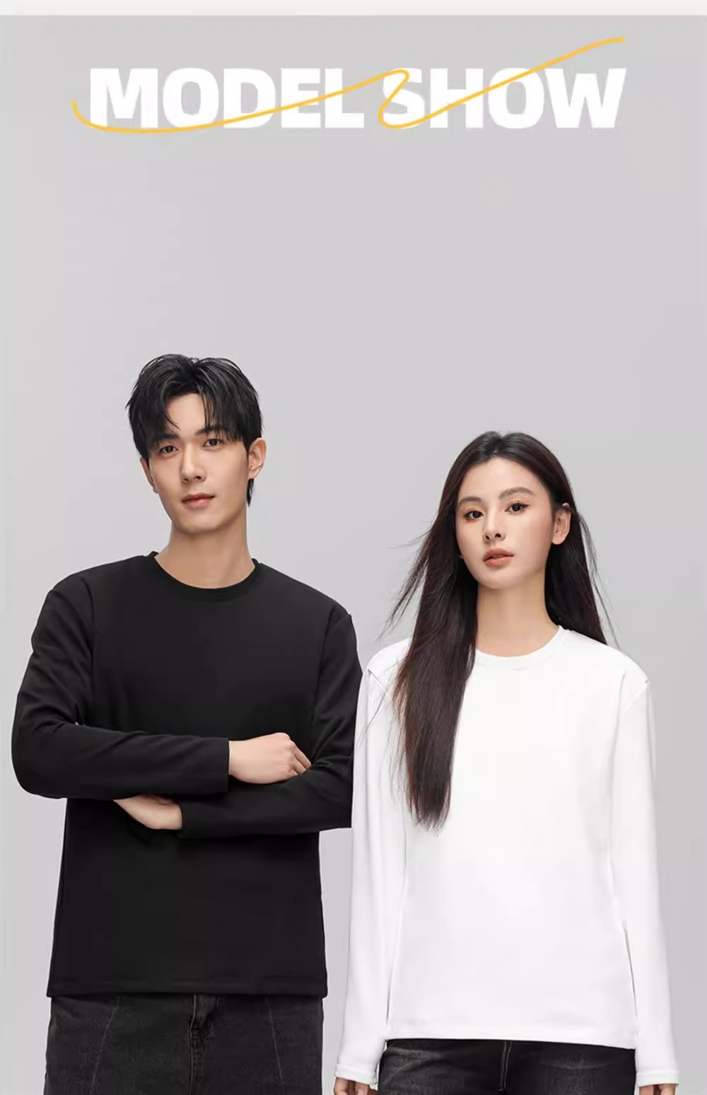 90鹅绒内搭男女同款2025年秋冬T恤情侣保暖上衣圆领长袖白鹅绒详情20