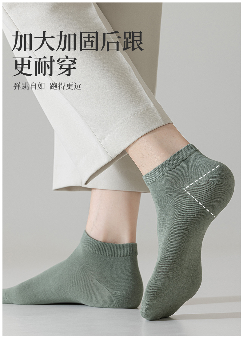 诸暨男士春夏短袜纯色棉袜透气吸汗运动隐形船袜男袜薄款男袜子详情11