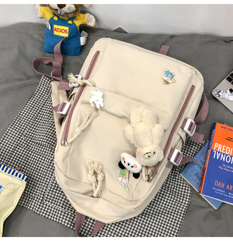 2024新款书包女生韩版高中生初中生双肩包可爱大容量ins简约书包详情46