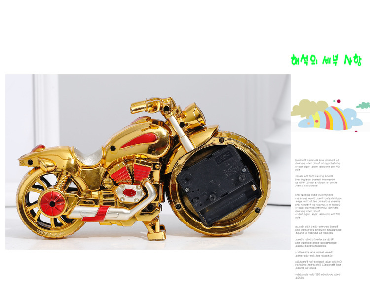 跨境塑料摩托车造型闹钟家居摆件小学生起床床头柜书桌详情6