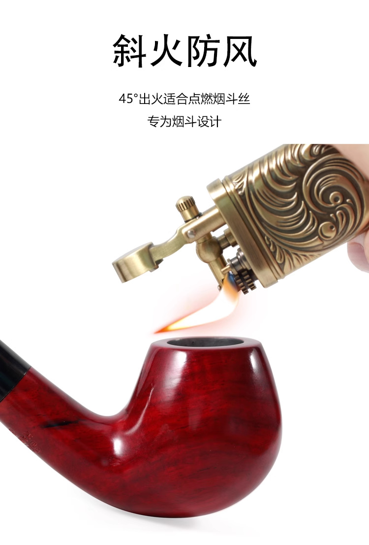 季风打火机096斜火烟斗复古老式砂轮火机礼品火机批发详情5