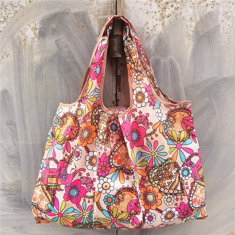 超大号卡通日本折叠环保购物袋防水尼龙买菜包收纳包米奇头手提袋详情39