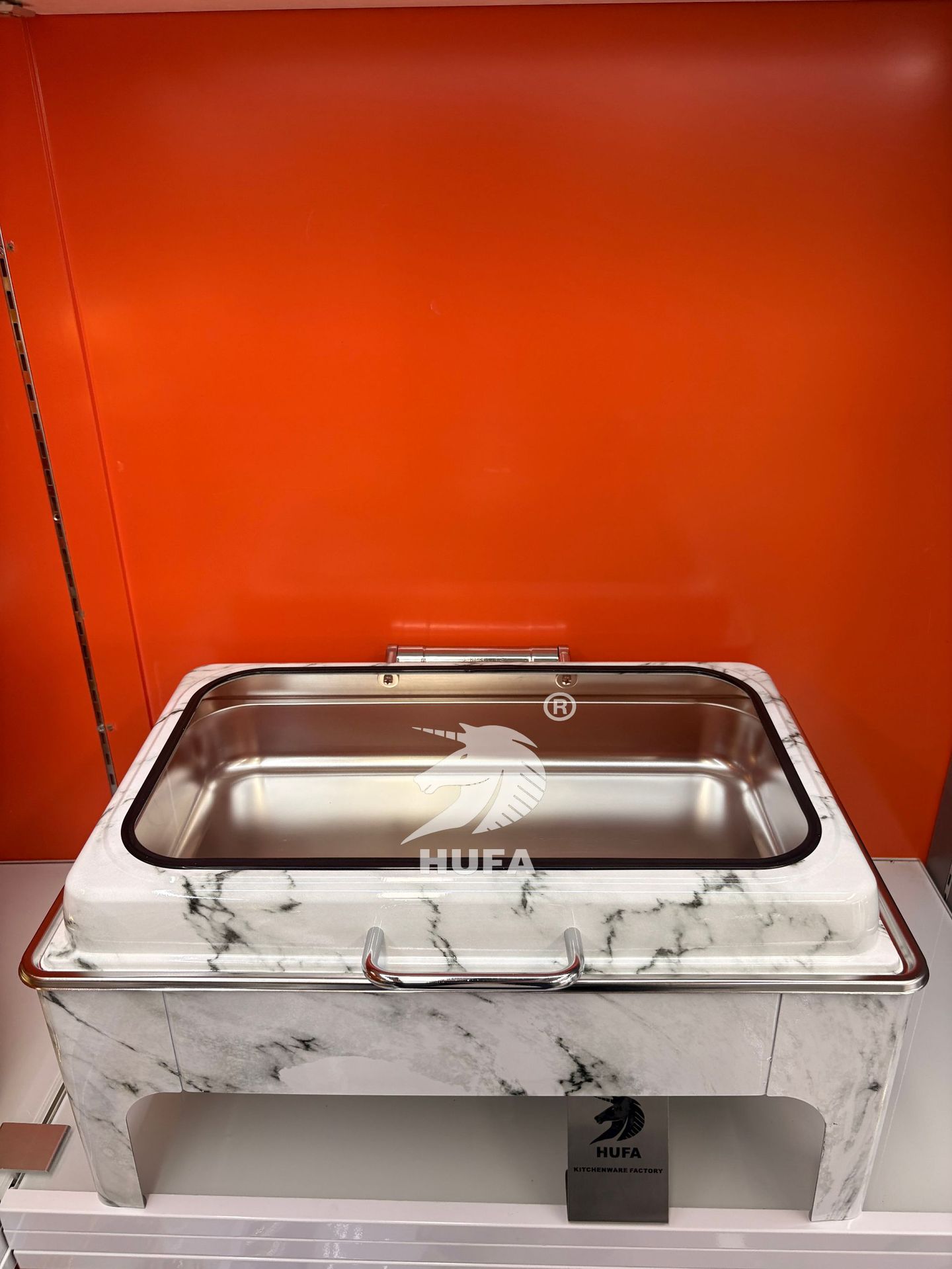 跨境自助餐炉不锈钢长方形翻盖保温炉大透视酒店餐厅布菲炉家用详情2