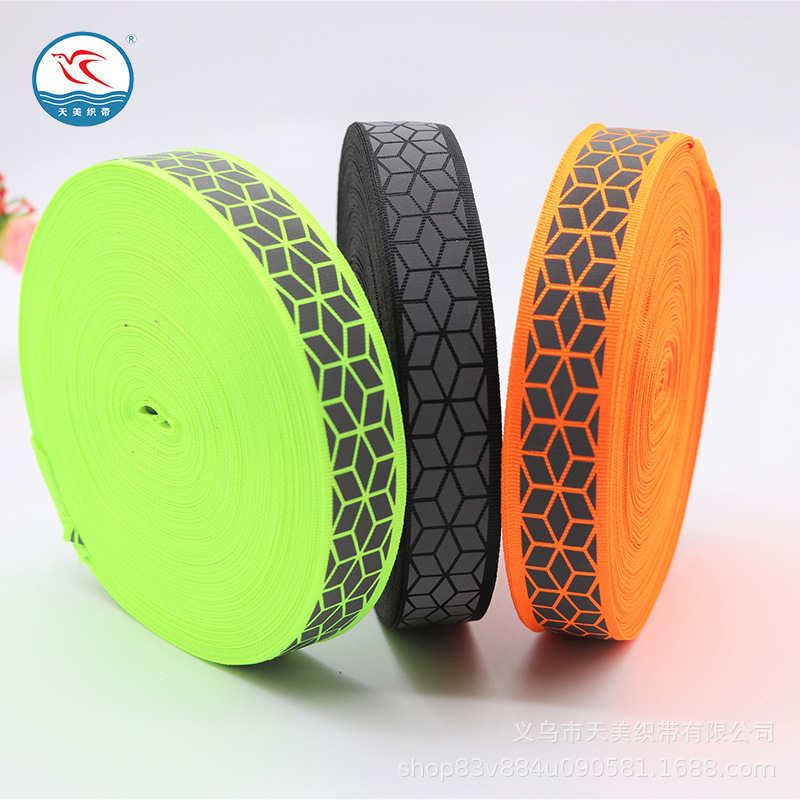 2.5CM threaded webbing, reflective tape, checkered tape, clothing accessories, shoe and hat decoration, backpack decoration, colored tape, plain weave pic 13