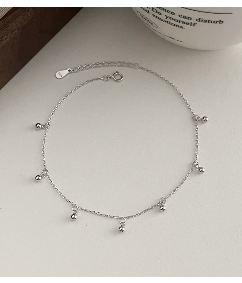 925纯银圆珠脚链女韩版简约小众设计时尚个性学生闺蜜脚饰4101G详情11