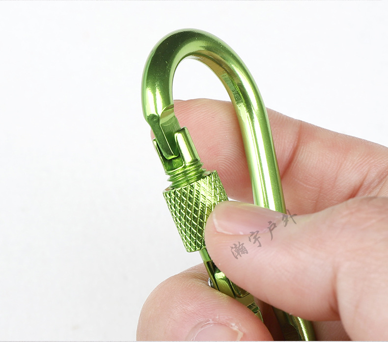 6号葫芦型带锁登山扣户外铝合金背包彩色快挂扣迷你多功能弹簧钩详情7