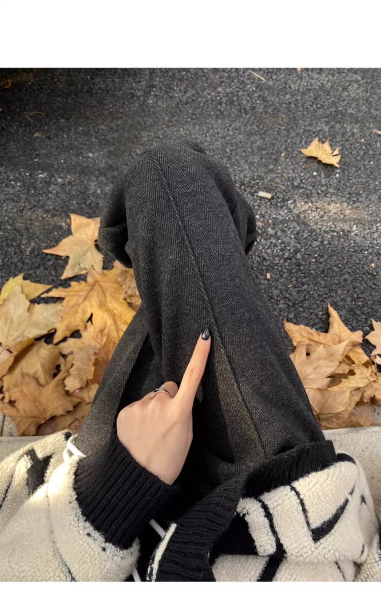 Narrow wide-leg pants for women 2025 autumn/Winter new style, large-sized, chubby girls, high-waisted, slimming, flowing and touching tweed straight-leg pants pic 27