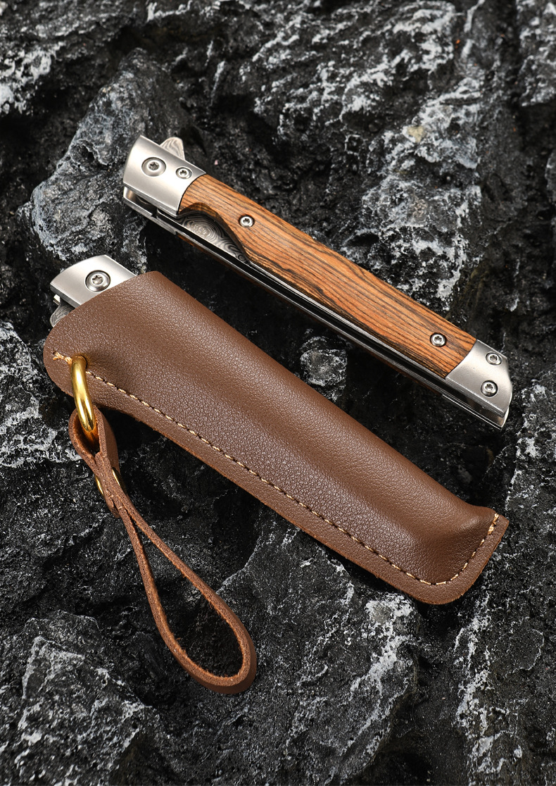 A must-have Damask pattern folding knife for outdoor camping. Made of high-hardness stainless steel, it features a quick-opening design, is compact and portable, and is a versatile and practical folding knife pic 20