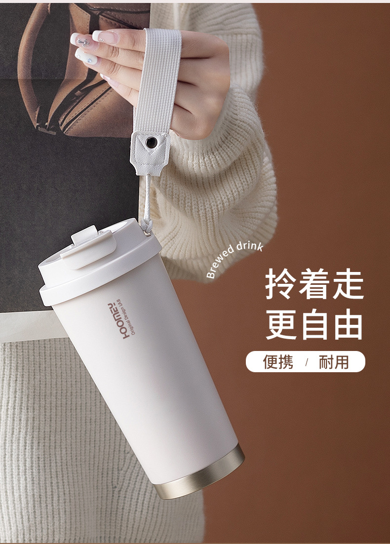 Customized thermos cups with ceramic inner linings, coffee cups for boys and girls, high appearance standards, straw water cups, and new student travel cups pic 10