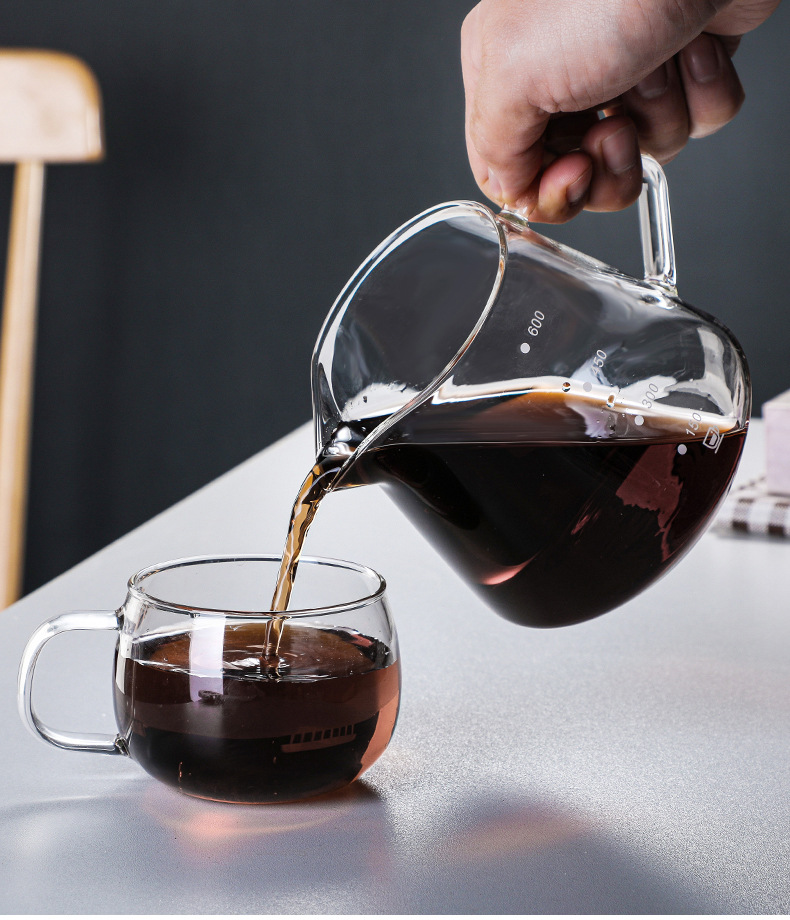 Wholesale glass hand-brewed coffee pot sets, coffee filter cups, sharing POTS, coffee brewing POTS, and coffee utensils can be printed with loge pic 8