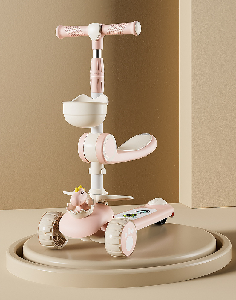 滑板车儿童1一3-6一12岁男女童宝宝滑滑车可坐骑踏板三合一溜溜车详情4