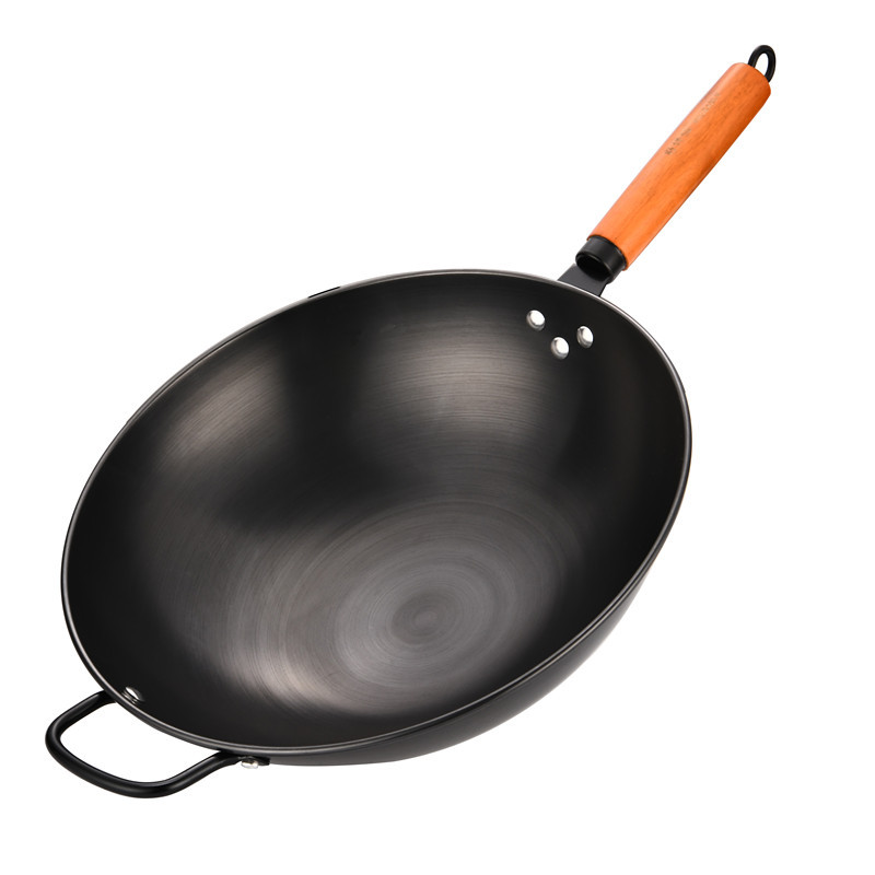 Factory wholesale healthy, uncoated, genuine stainless steel wok, round bottom nitrogen-filled wok, non-stick cooking wok, gift, one-piece consignment pic 18