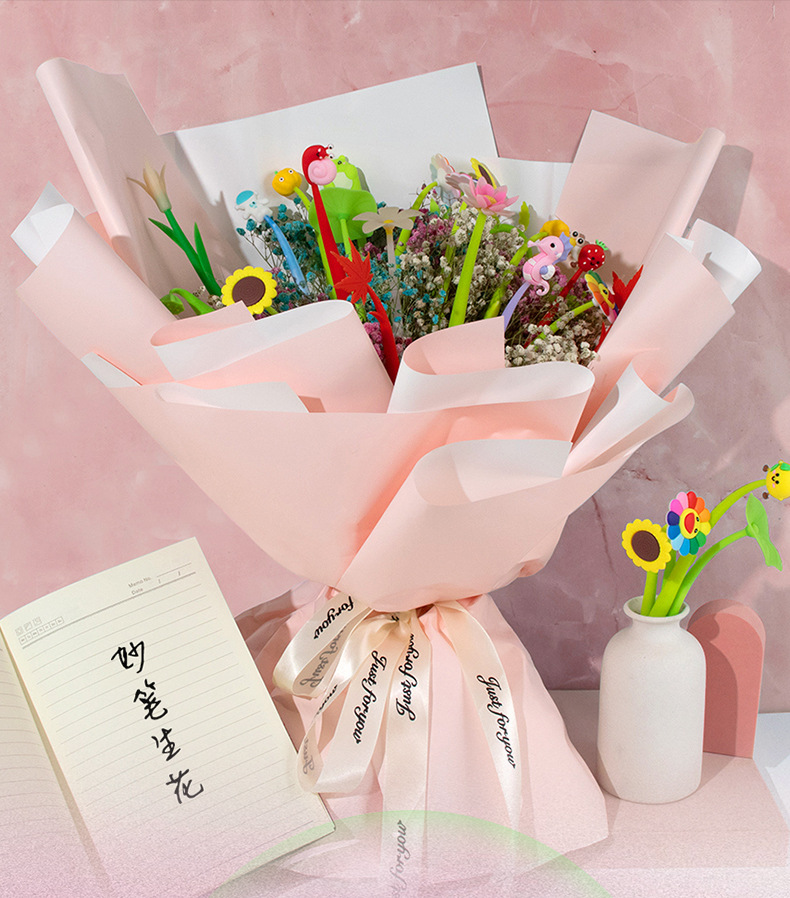 Cute cartoon stress-relieving gel pens, student creative stationery, silicone swing pens, stress-relieving pens wholesale pic 1