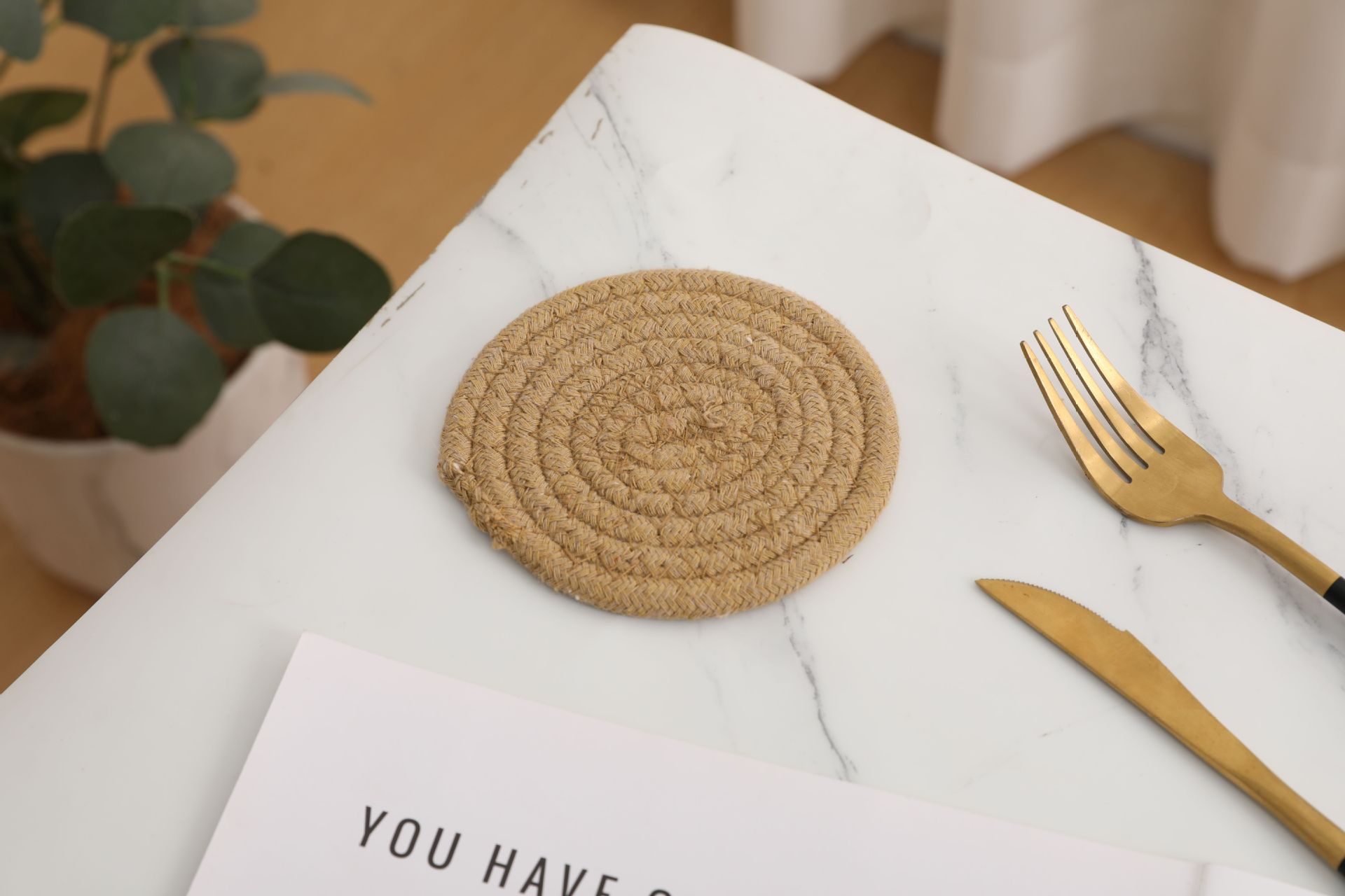 杯垫圆形加厚垫子北欧ins棉绳编织隔热餐垫砂锅垫棉线绳防烫餐桌详情12