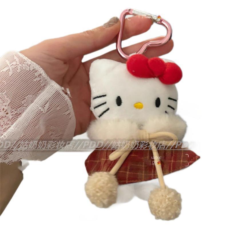 韩系ins斗篷hellokitty挂件可爱凯蒂毛绒公仔玩偶钥匙扣包包挂饰详情9
