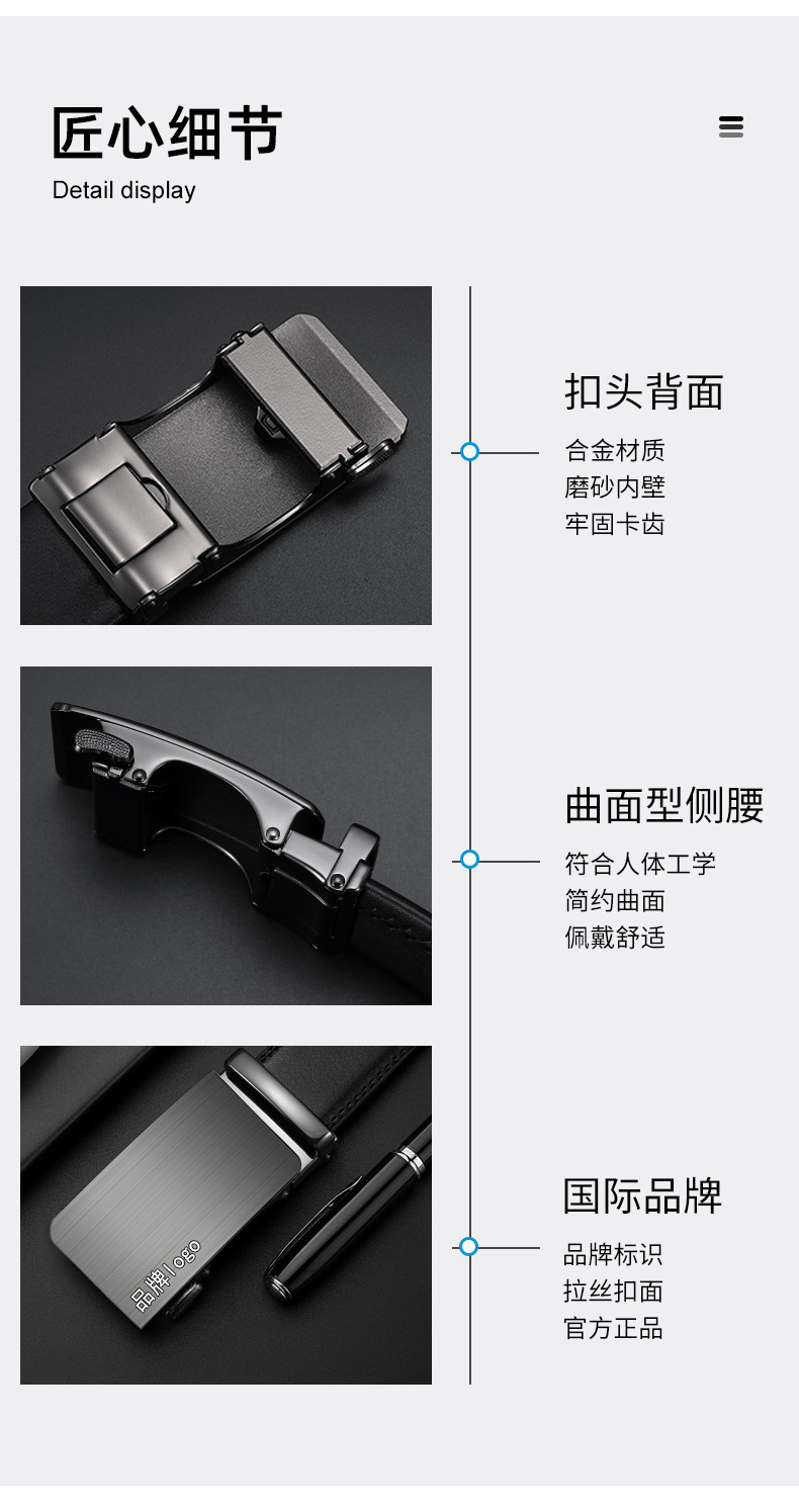 Hombre nuevo hebillas automáticas cinturones de cuero cuero de primera calidad cinturones de cuero de segunda capa cinturones de cuero de vacuno auto moto sistema de motor accesorios pic 10