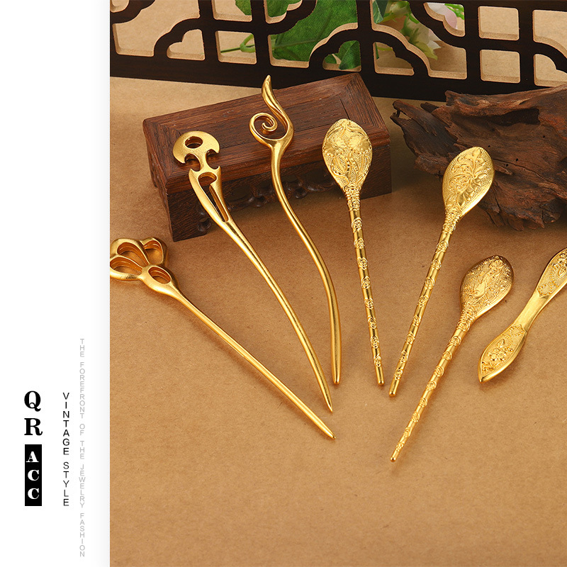 New Chinese-style hollowed-out flower and auspicious cloud hairpins, retro headwear accessories, Hanfu and cheongsam versatile hairpins, courtly ancient style ladies pic 19