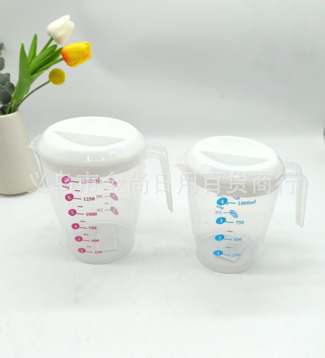 Cake shop baking tools, measuring juice, milk tea, plastic measuring cups, high transparency with graduated cups, 1500 measuring cups, kitchen pic 2