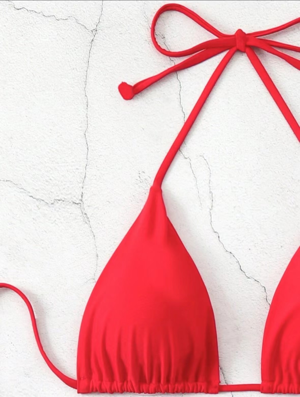 2026 New European and American strappy bikini swimsuit for women, solid color two-piece set, sexy split swimsuit cross-border pic 16