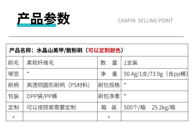 新款单支水晶山化妆刷散粉刷腮红刷花型美甲粉尘刷美妆工具化妆刷美妆工具粉刷眼影刷详情4