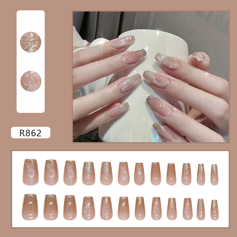 Advanced nail patches for whitening, wearable nails, detachable nail patches, short ballet nails, T-shaped nails pic 19
