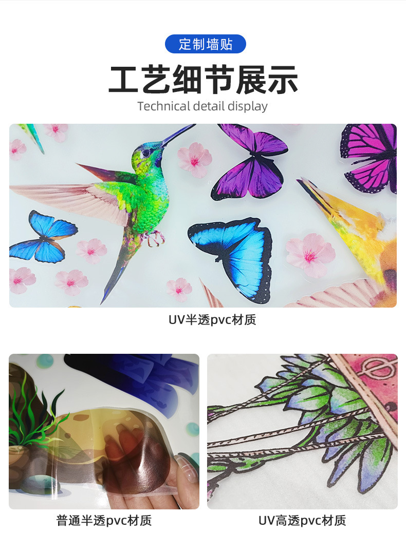 跨境Bluey儿童房装饰自粘墙贴可爱卡通动画布鲁伊防油遮痕pvc贴画详情13