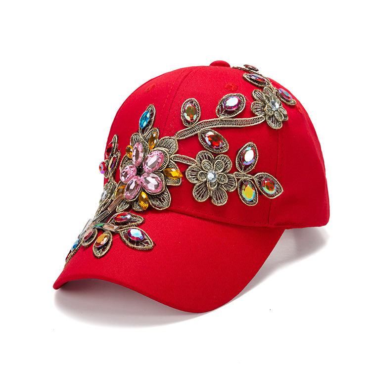 2022 Cotton hats for women, hand-stitched with diamonds, golden edges, louvers, baseball caps, outdoor casual baseball caps for children pic 7