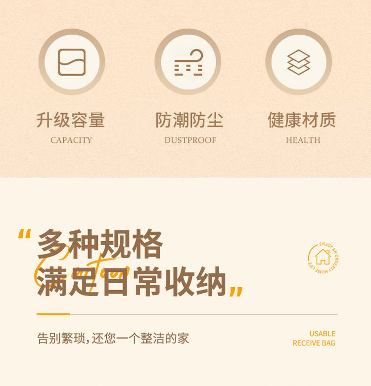 新款卡通棉被收纳袋无纺布旅行搬家打包袋衣服被子防水整理收纳包详情5