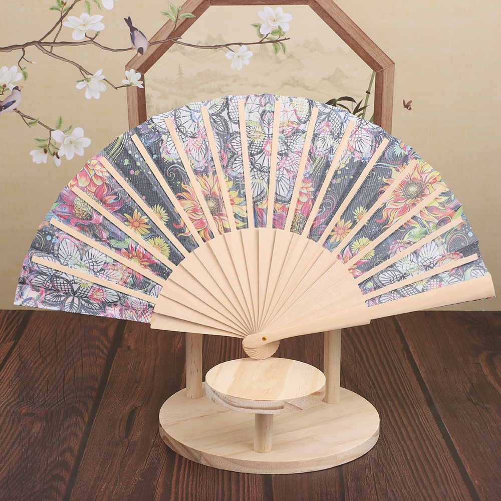 Hemu Bone Craft Fan Factory wholesals creative gifts. Customize 16/18/24 square wooden bone fans according to your drawings pic 2