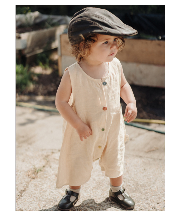 Baby sleeveless one-piece suit, Class a summer thin baby clothes, breathable pure cotton rocking clothes for boys and girls pic 12