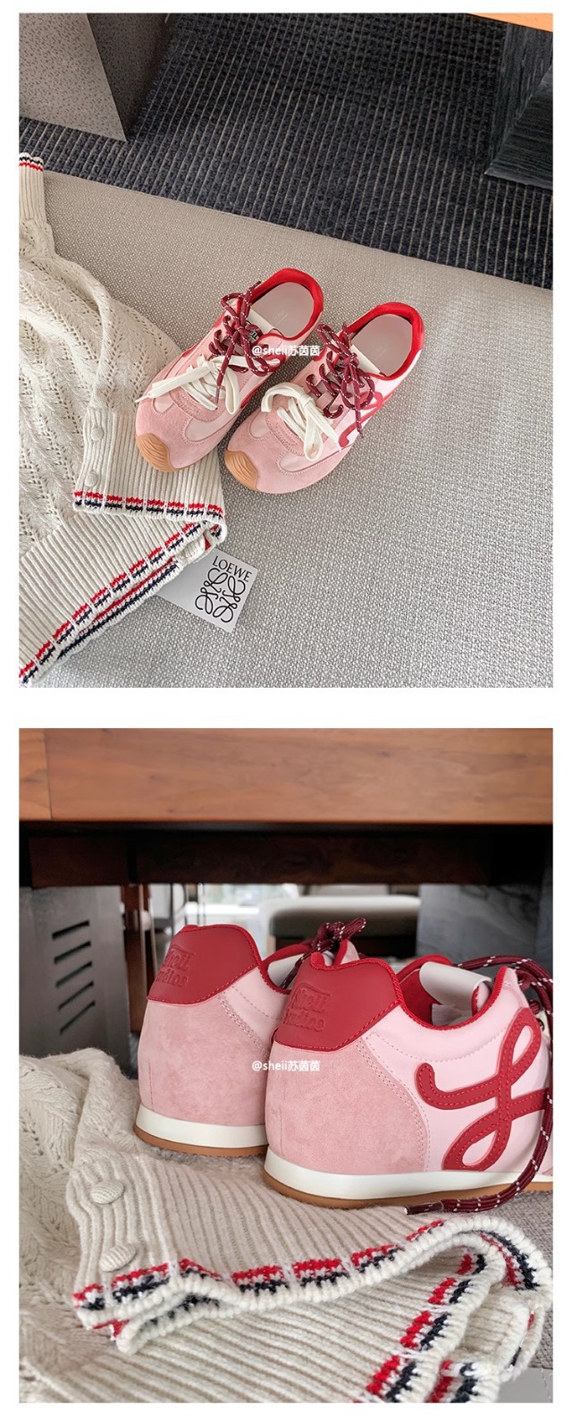 苏茵茵同款7cm内增高版~复古小歪头鸳鸯鞋带休闲鞋德训鞋女阿甘鞋详情35