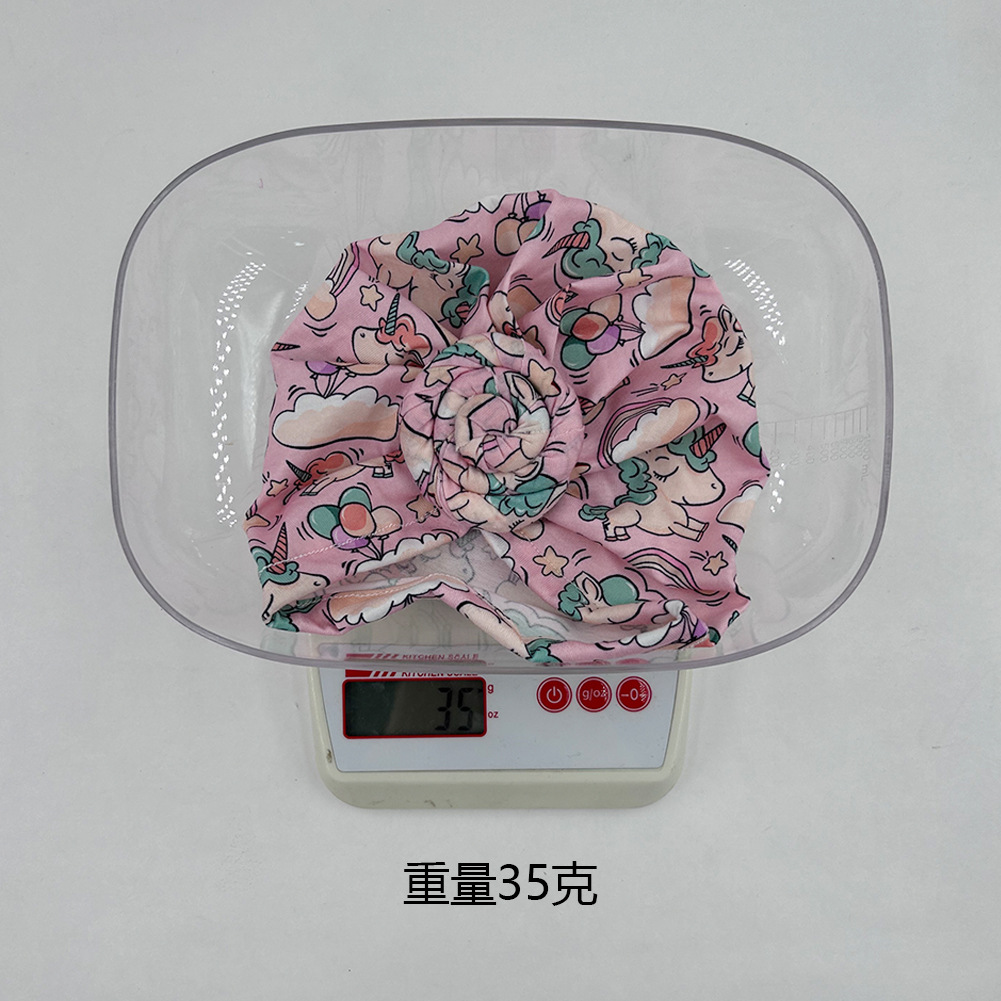 外贸新款独角兽印花印度帽宝宝胎帽欧美甜甜圈无骨帽厂家现货批发详情21