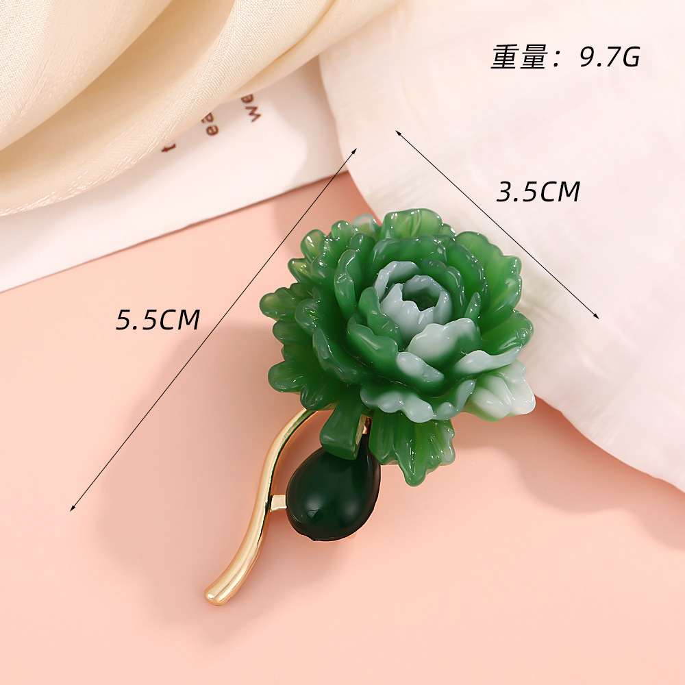 A fresh and delicate peony and zircon flower brooch, a retro pearl fashion pin, a leak-proof clothing accessory, a brooch for women pic 29