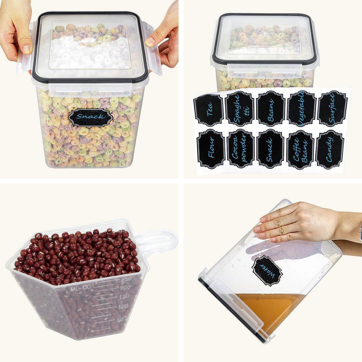 跨境5.2L面粉桶塑料方形保鲜盒家用食品干果杂粮罐大号防潮储物盒详情10