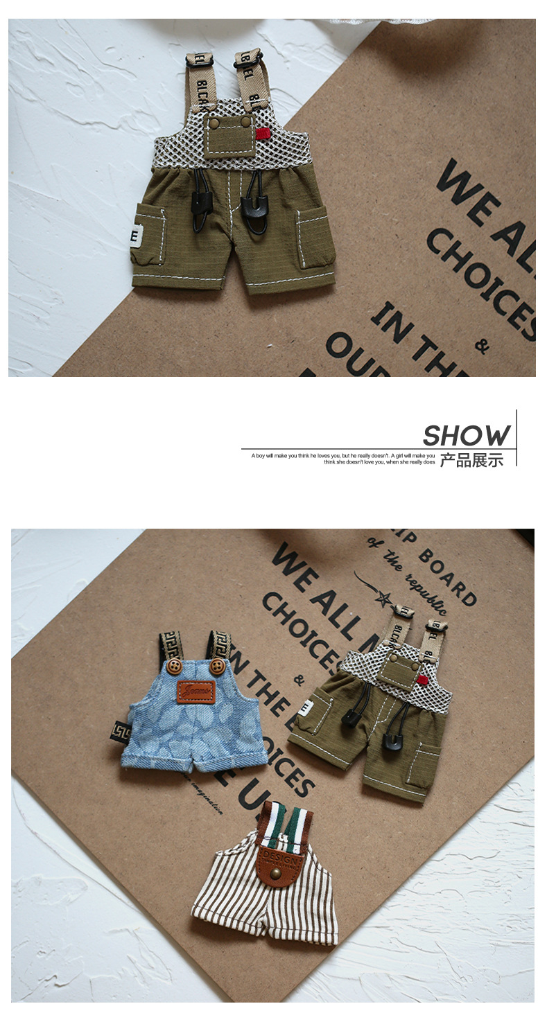 Cotton doll shorts fashion dress-up outfit Y065 Three types of overalls doll clothes dress-up game doll clothes pic 8