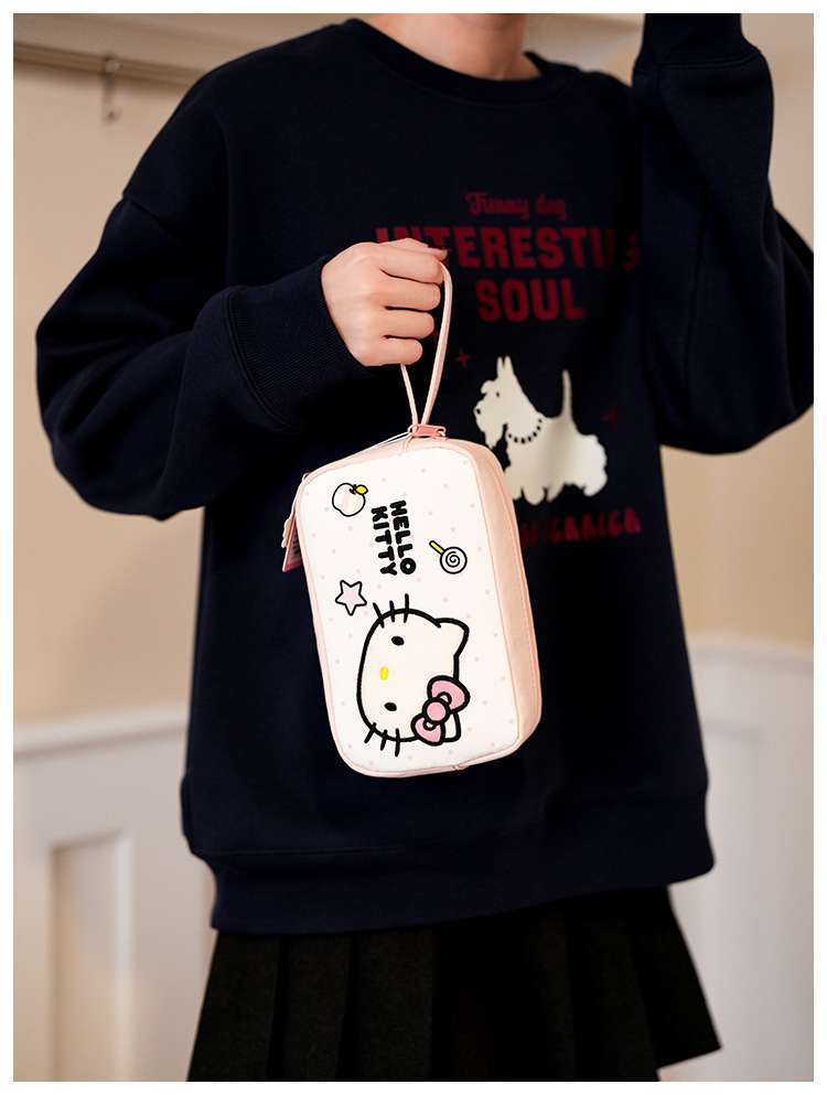 凯蒂猫HelloKitty化妆包高颜值大容量清新甜美可爱卡通手拿收纳包详情14