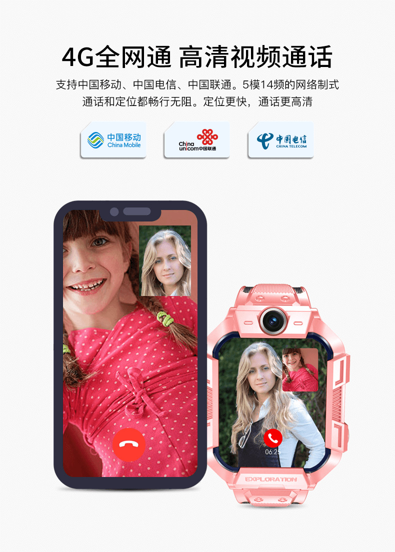 A62D旋转双摄儿童电话手表定位手表4G全网通小学生智能手表批发详情6