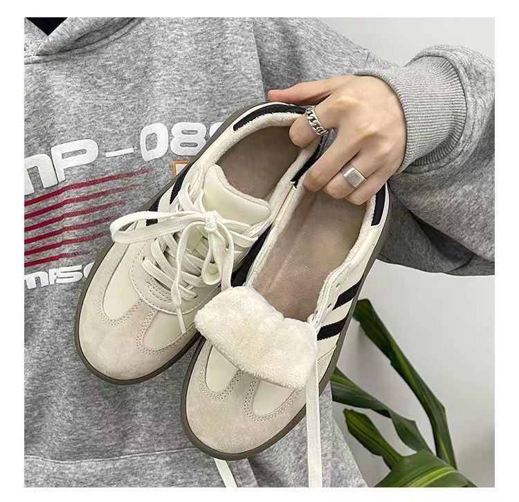 德训鞋2025冬季新款女鞋舒适时尚低帮休闲复古板鞋厚底增高小白鞋详情17