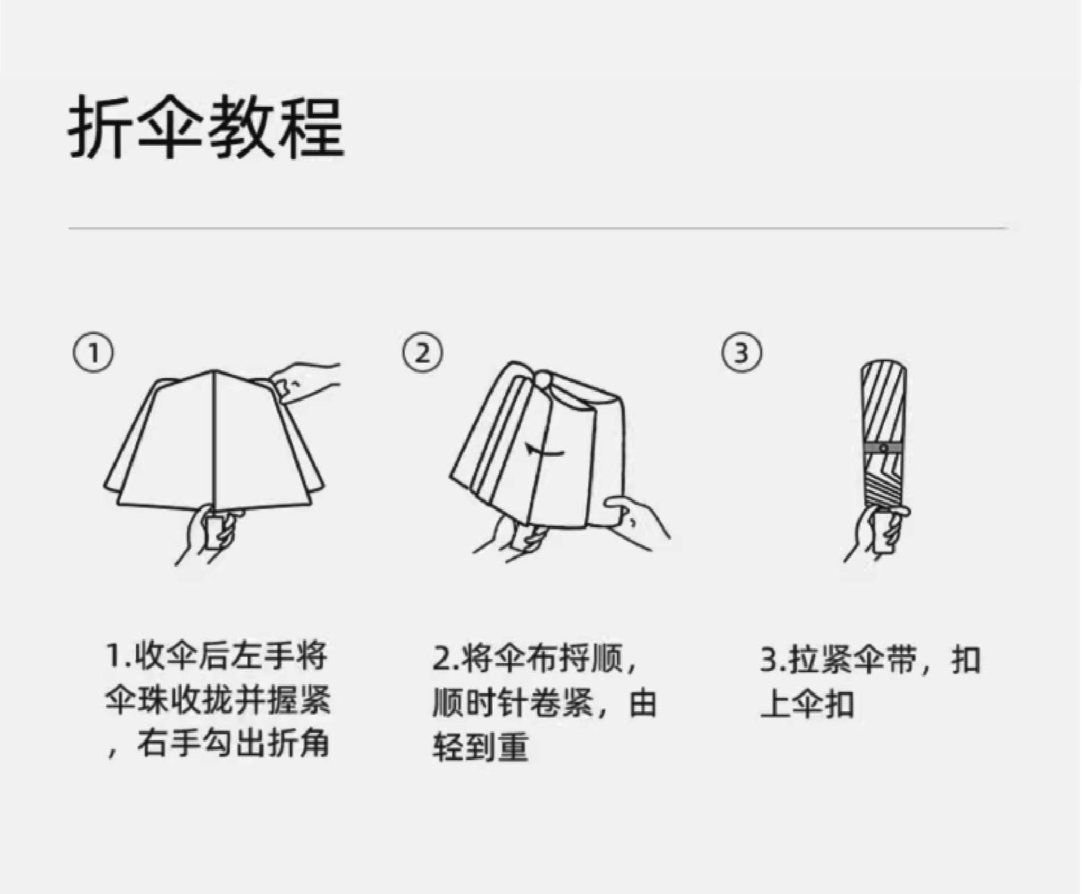 原创插画风折叠自动伞加厚加固厂家批发3折伞商务遮阳防晒黑胶伞详情15