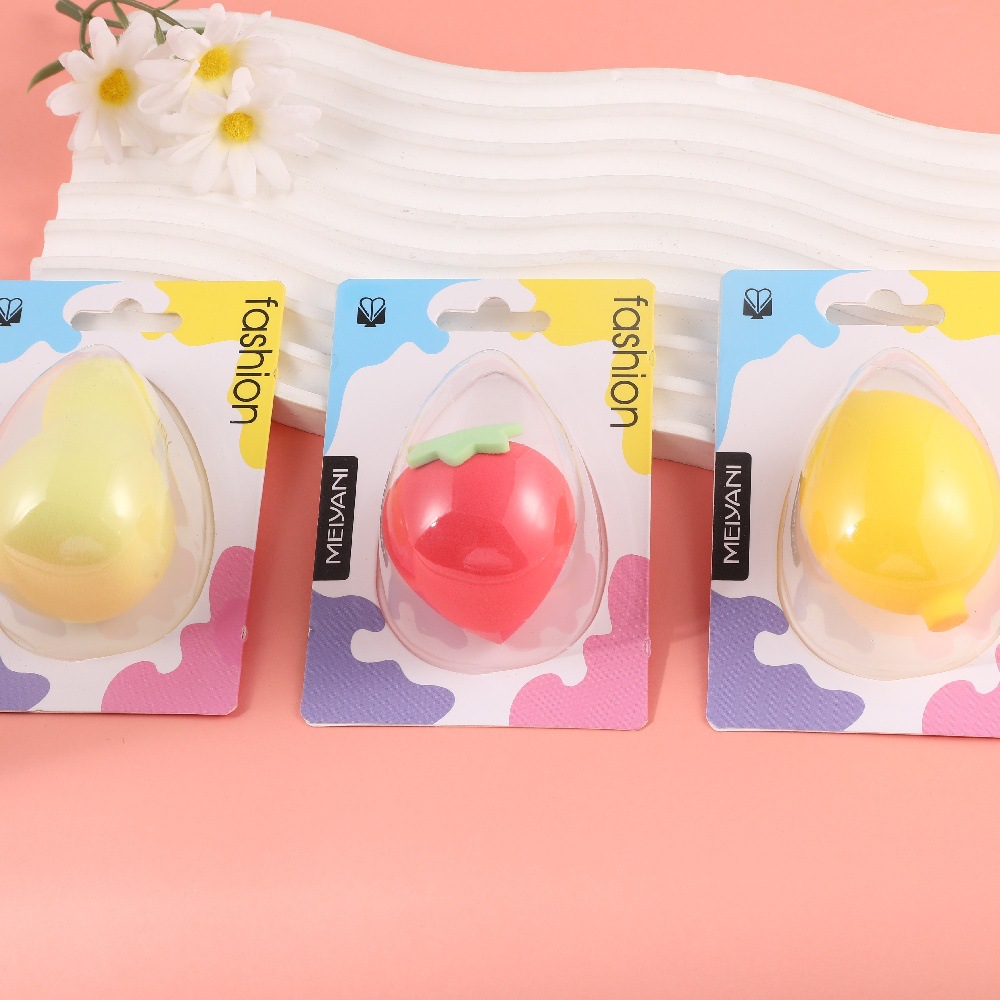 水果美妆蛋单个装干湿两用不吃粉柠檬牛油果梨草莓粉扑化妆超软详情6