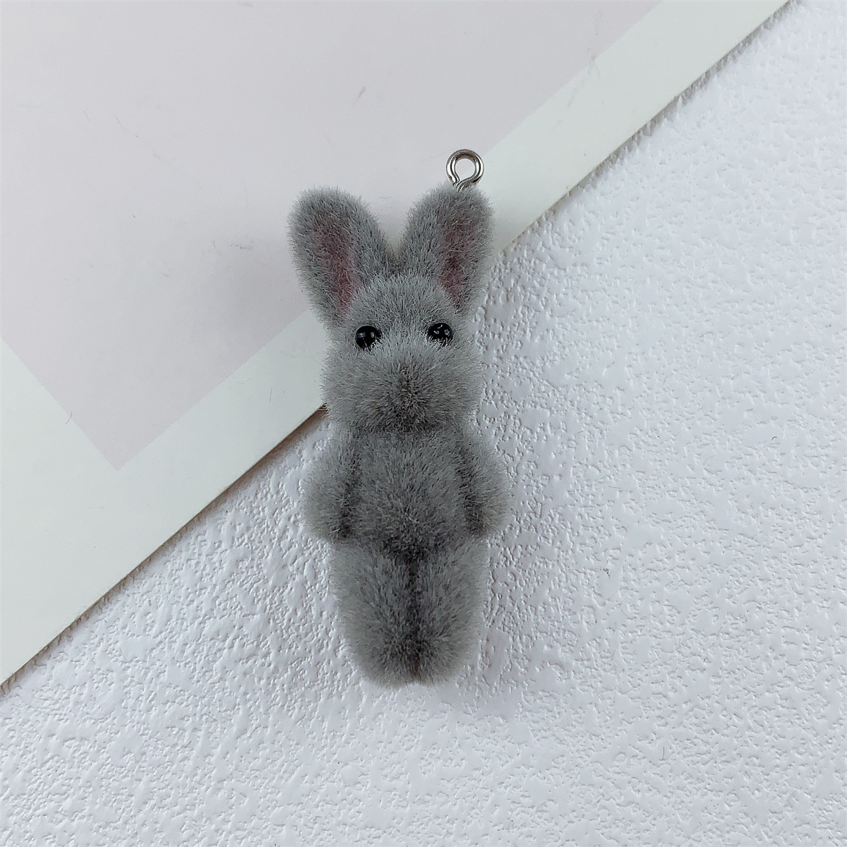 Resin flocking three-dimensional cartoon cute colorful rabbit animal pendant DIY handmade jewelry pendant accessory material resin flocking small figurine pendant pic 4