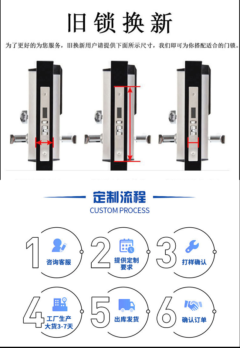 智能门锁铝合金通通锁公寓防盗门刷卡锁民宿APP远程指纹密码锁详情15
