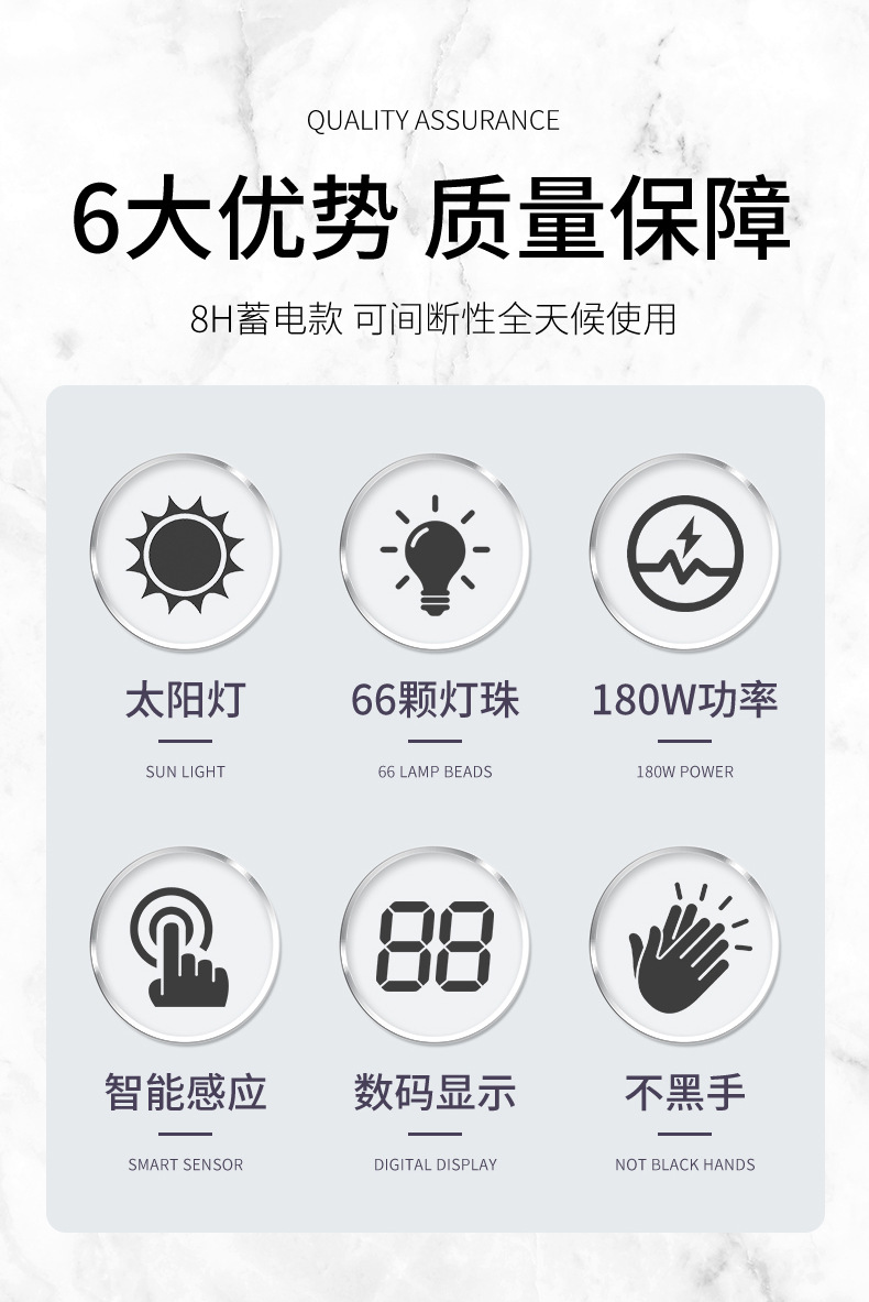 9661大功率UV固化灯 蓄电美甲灯光疗照灯 速干充电美甲烤灯 指甲油胶专用疗养护工具详情3