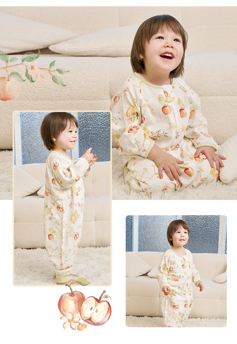 Andan Spring/Summer new infant sleeping bag, seven-quarter sleeve double-layer bamboo cotton baby split sleeping bag, air-conditioned room anti-kick blanket pic 14