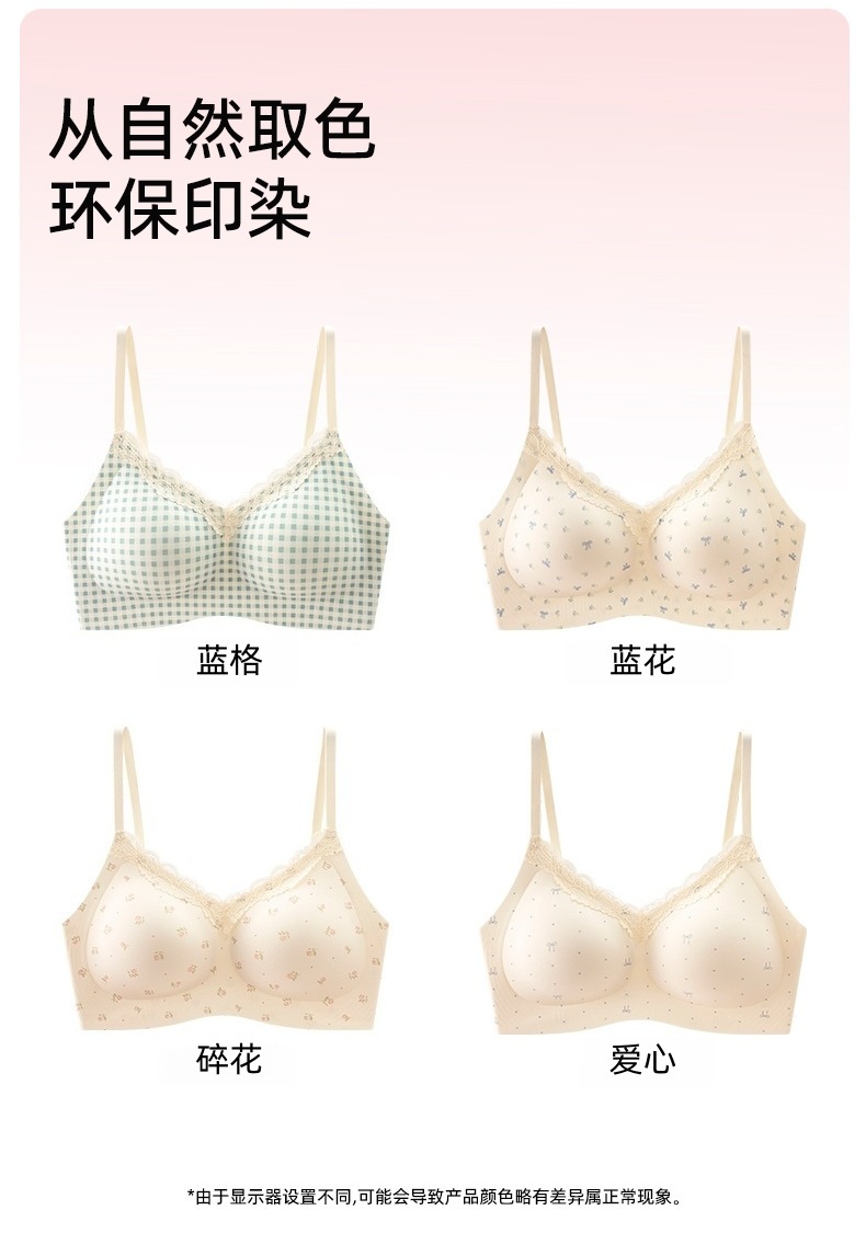 蕾丝碎花内衣女小胸聚拢显大提拉防下垂收副乳法式甜美透气文胸罩详情20