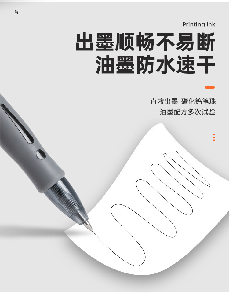 GP1008 Press gel pen, 0.5m bullet gel pen, black carbon pen, special exam practice signature pen pic 4