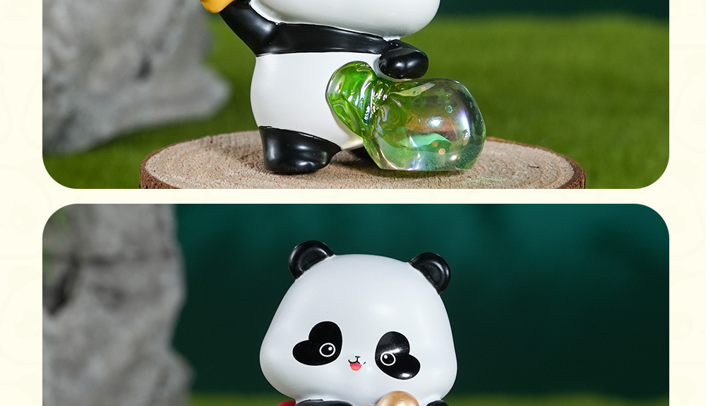 熊猫玩家潮玩盲盒可爱文创手办办公装饰电视柜摆件毛绒布艺公仔吉祥物车载玩具详情13