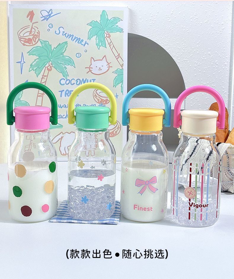 新款水杯女高颜值玻璃杯大容量带提手咖啡杯家用学生小众个性杯子详情9