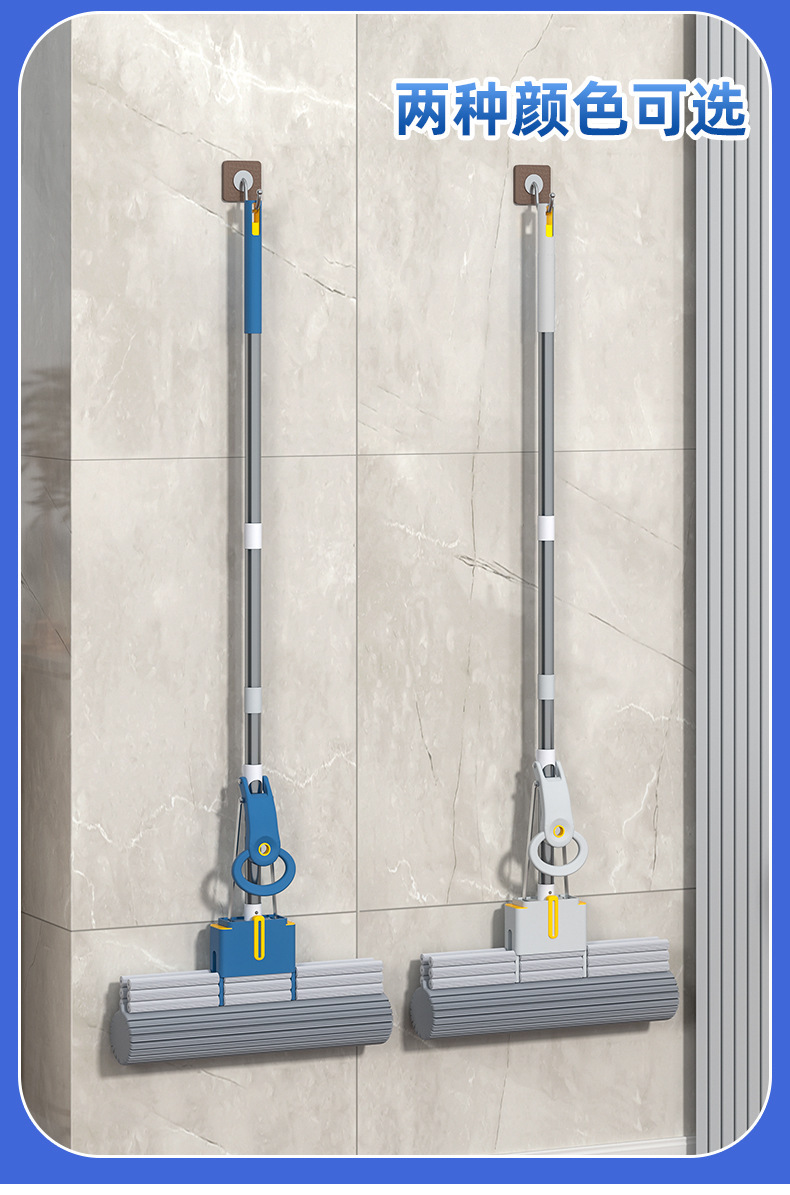 一键换头海绵拖把吸水胶棉拖把懒人拖把布省力拖把滚轮式挤水神器详情9